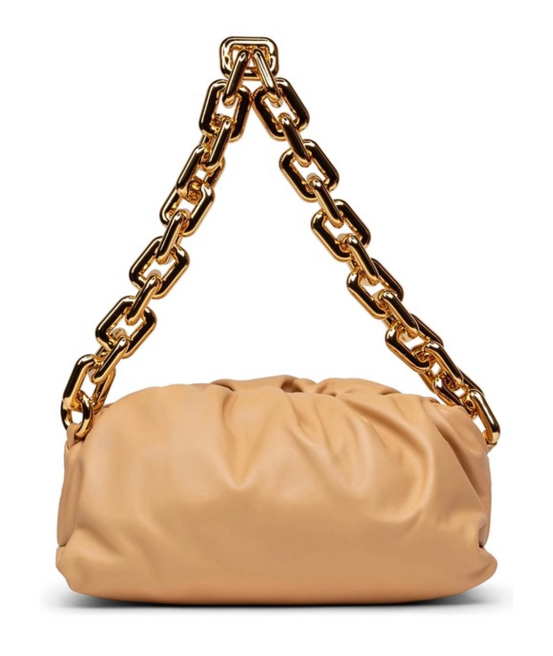 BOTTEGA VENETA Бежевая кожаная сумка через плечо, фото 3