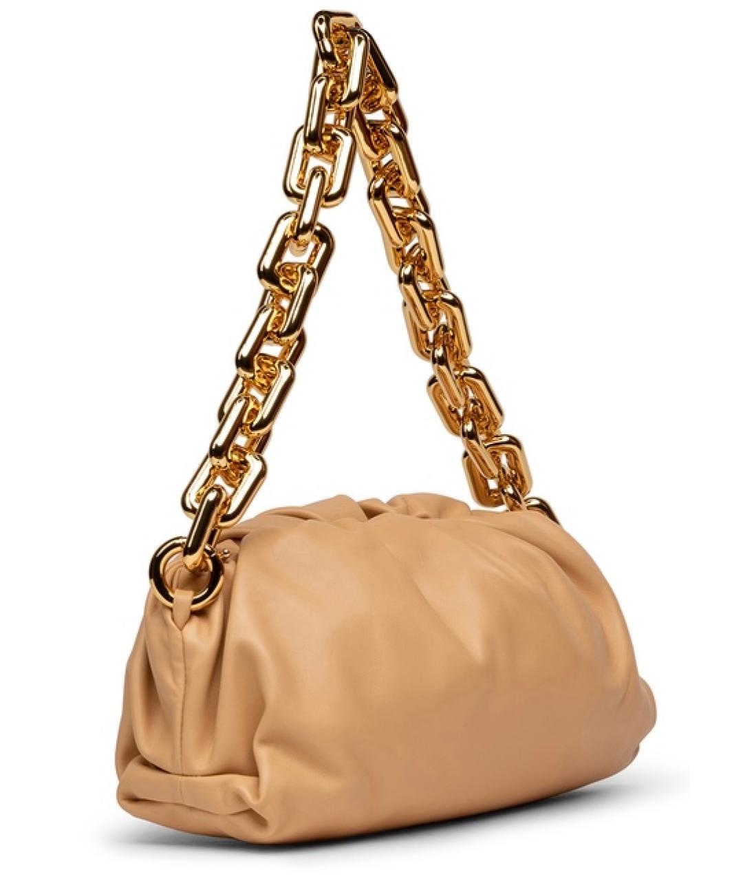 BOTTEGA VENETA Бежевая кожаная сумка через плечо, фото 2