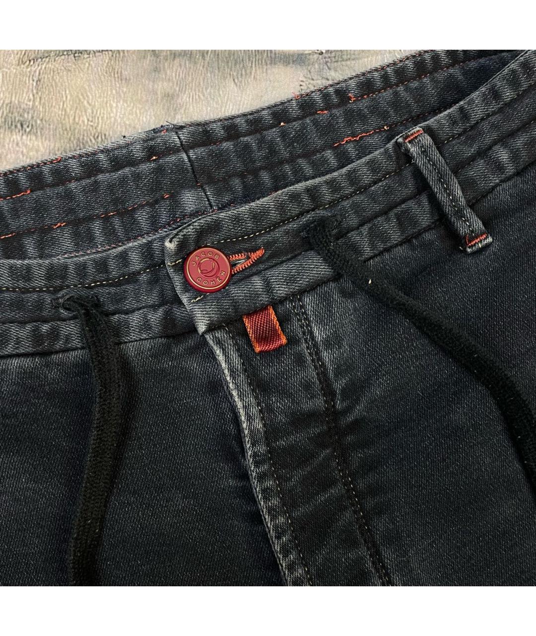 JACOB COHEN Темно-синие хлопко-эластановые прямые джинсы, фото 4