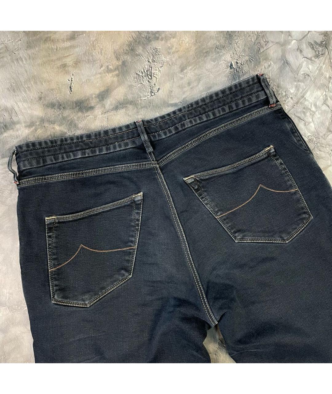 JACOB COHEN Темно-синие хлопко-эластановые прямые джинсы, фото 7