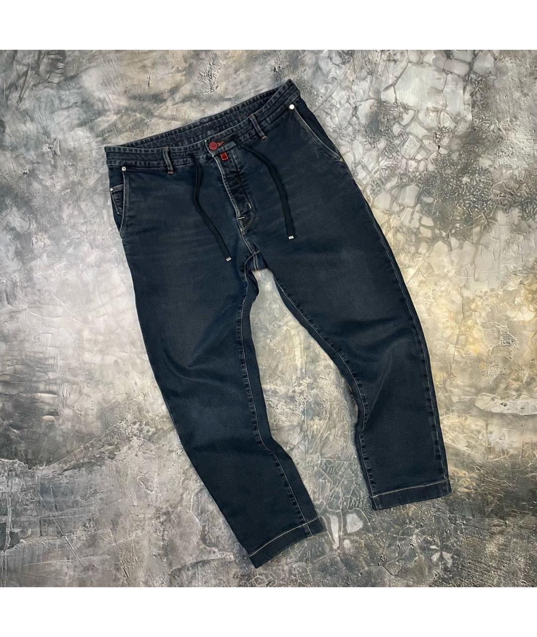 JACOB COHEN Темно-синие хлопко-эластановые прямые джинсы, фото 9