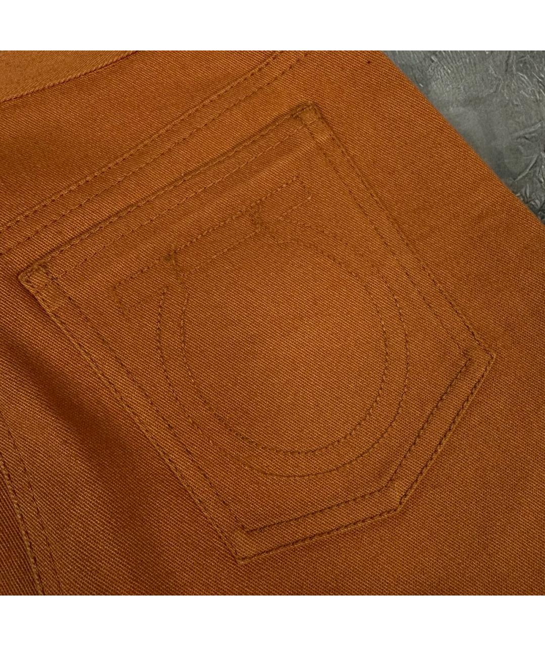 FERRAGAMO Оранжевое хлопко-эластановые прямые джинсы, фото 7