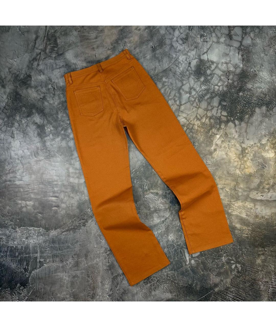 FERRAGAMO Оранжевое хлопко-эластановые прямые джинсы, фото 5