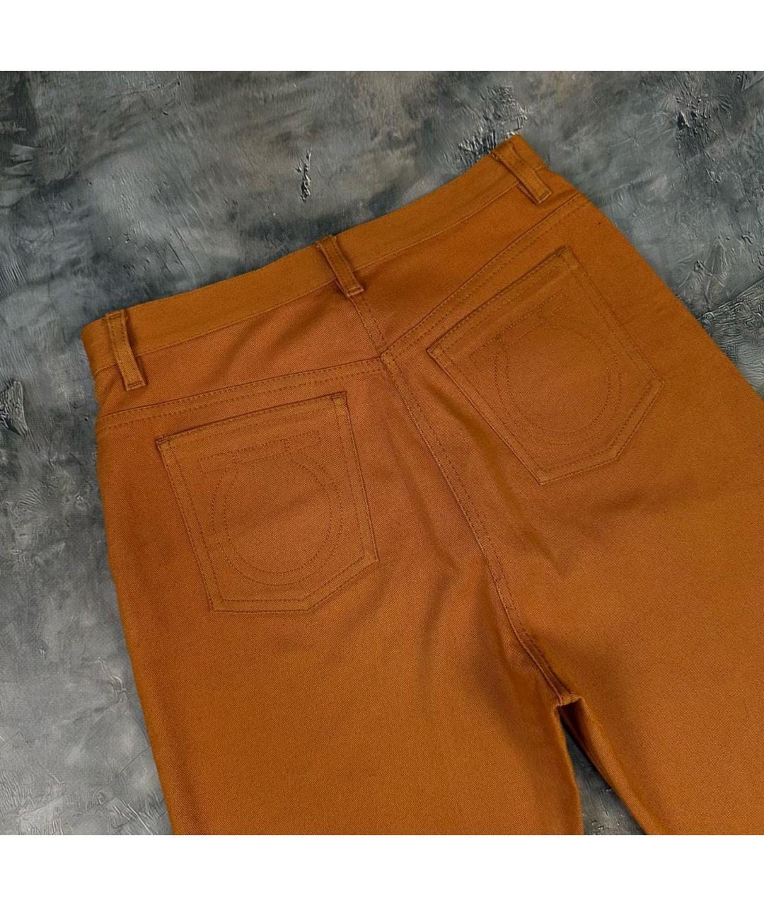 FERRAGAMO Оранжевое хлопко-эластановые прямые джинсы, фото 6