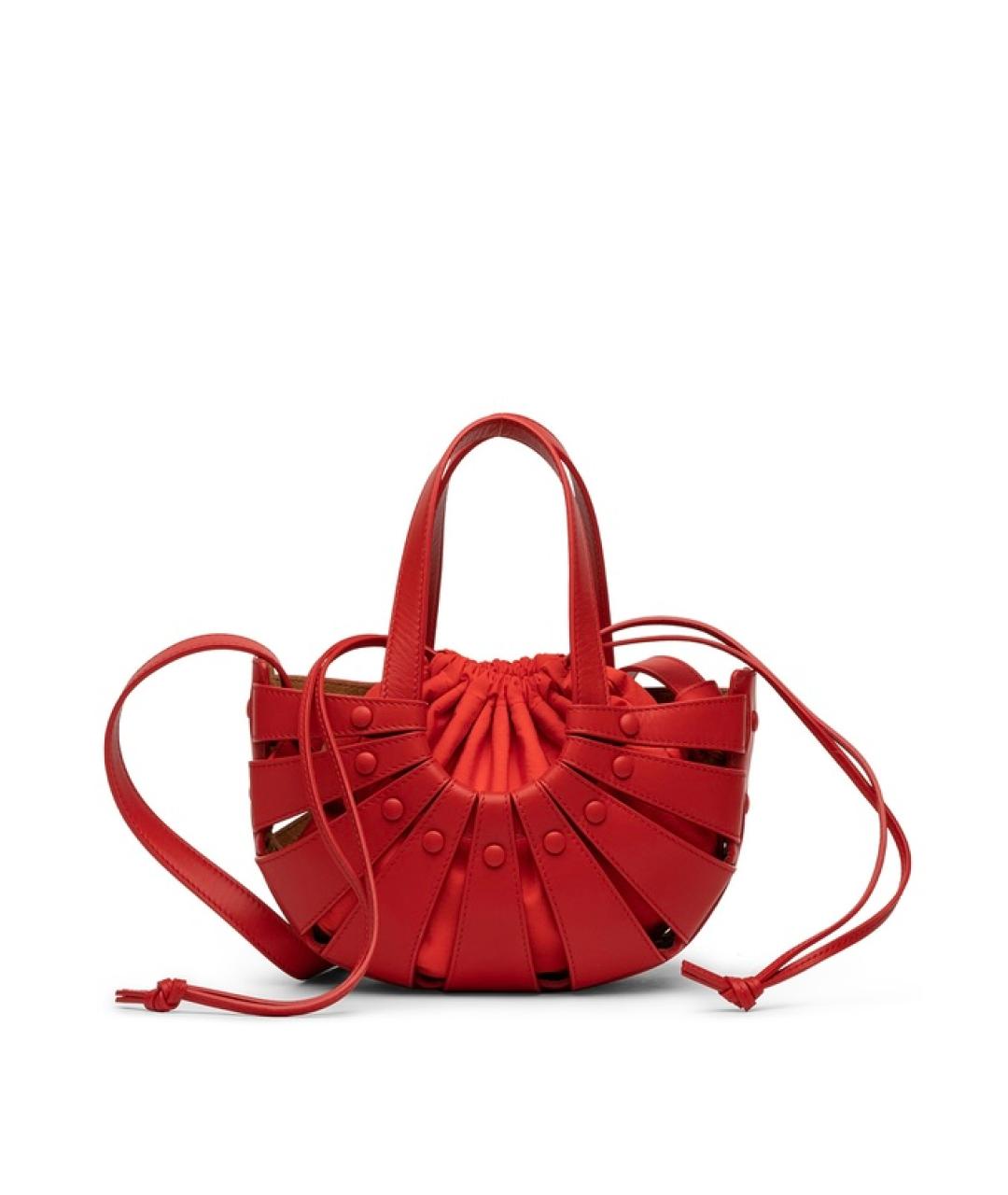 BOTTEGA VENETA Красная кожаная сумка с короткими ручками, фото 4