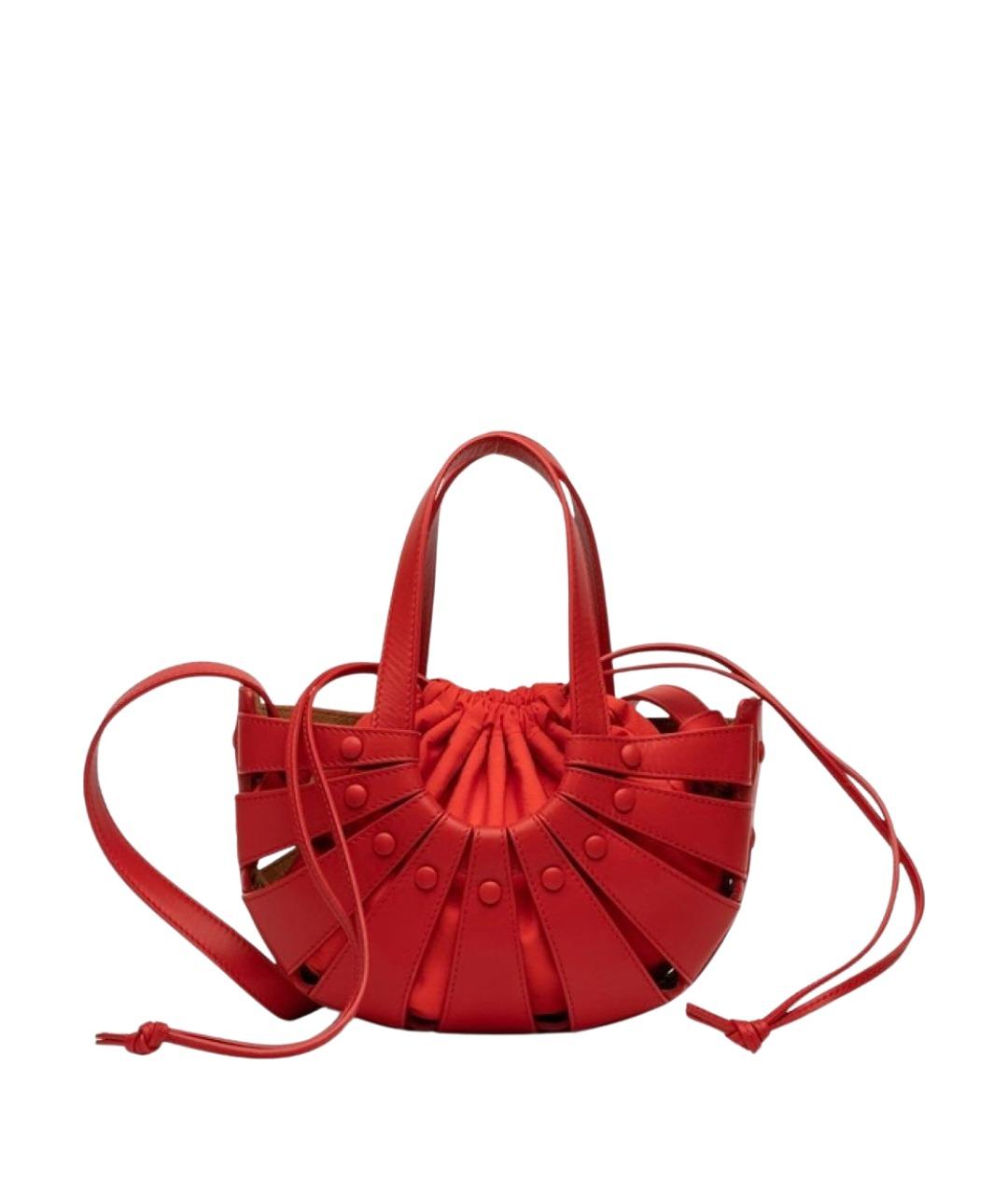 BOTTEGA VENETA Красная кожаная сумка с короткими ручками, фото 1
