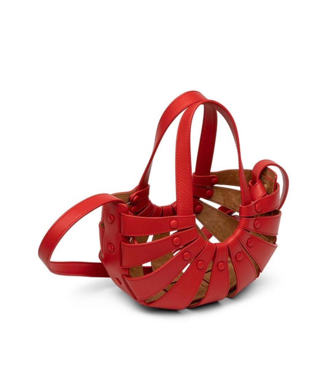 BOTTEGA VENETA Красная кожаная сумка с короткими ручками, фото 2