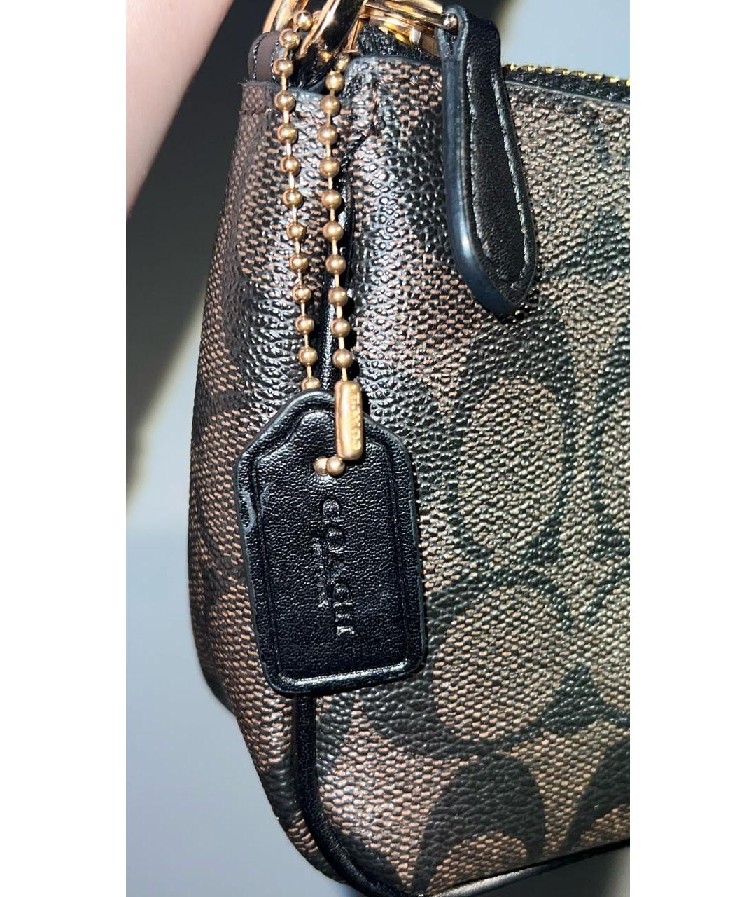 COACH Коричневая сумка с короткими ручками, фото 3