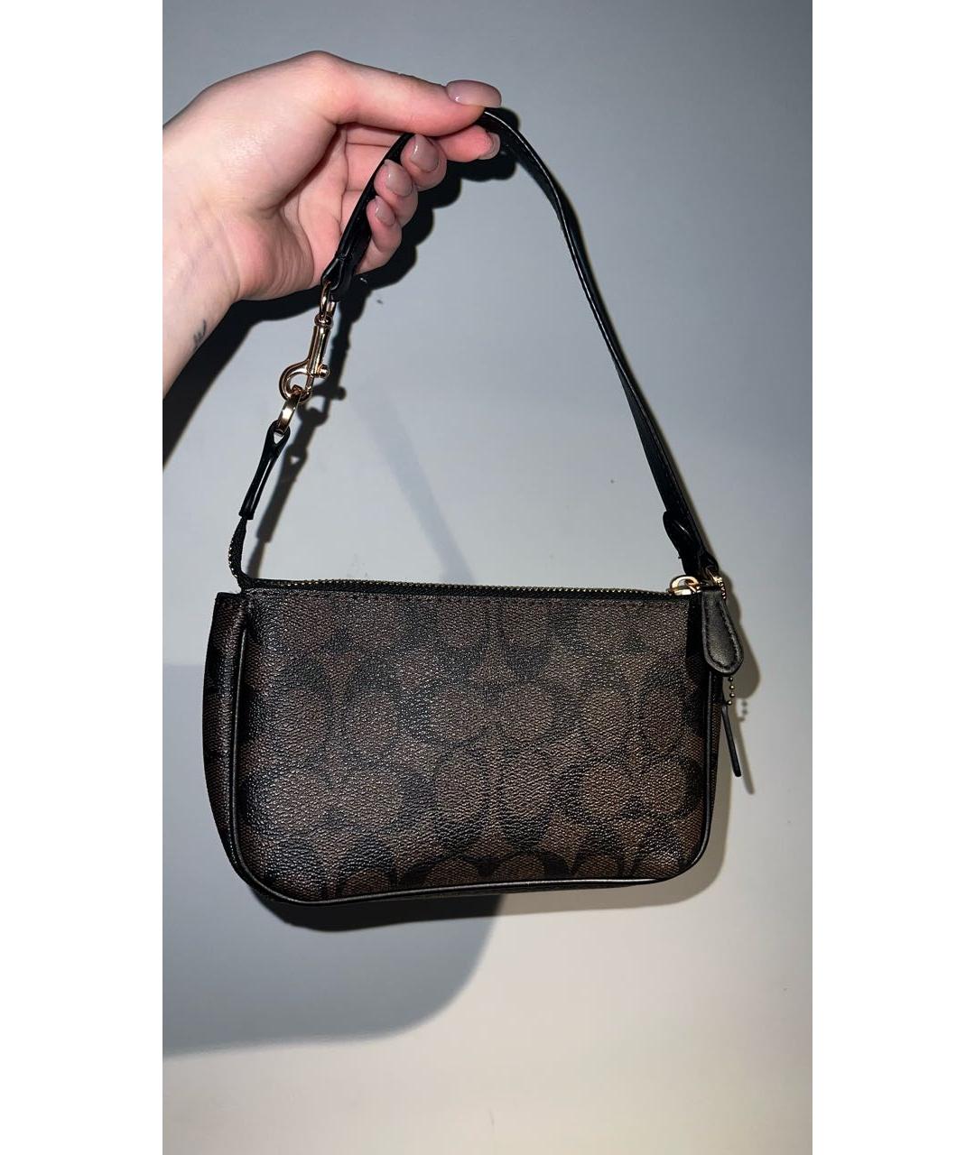 COACH Коричневая сумка с короткими ручками, фото 2