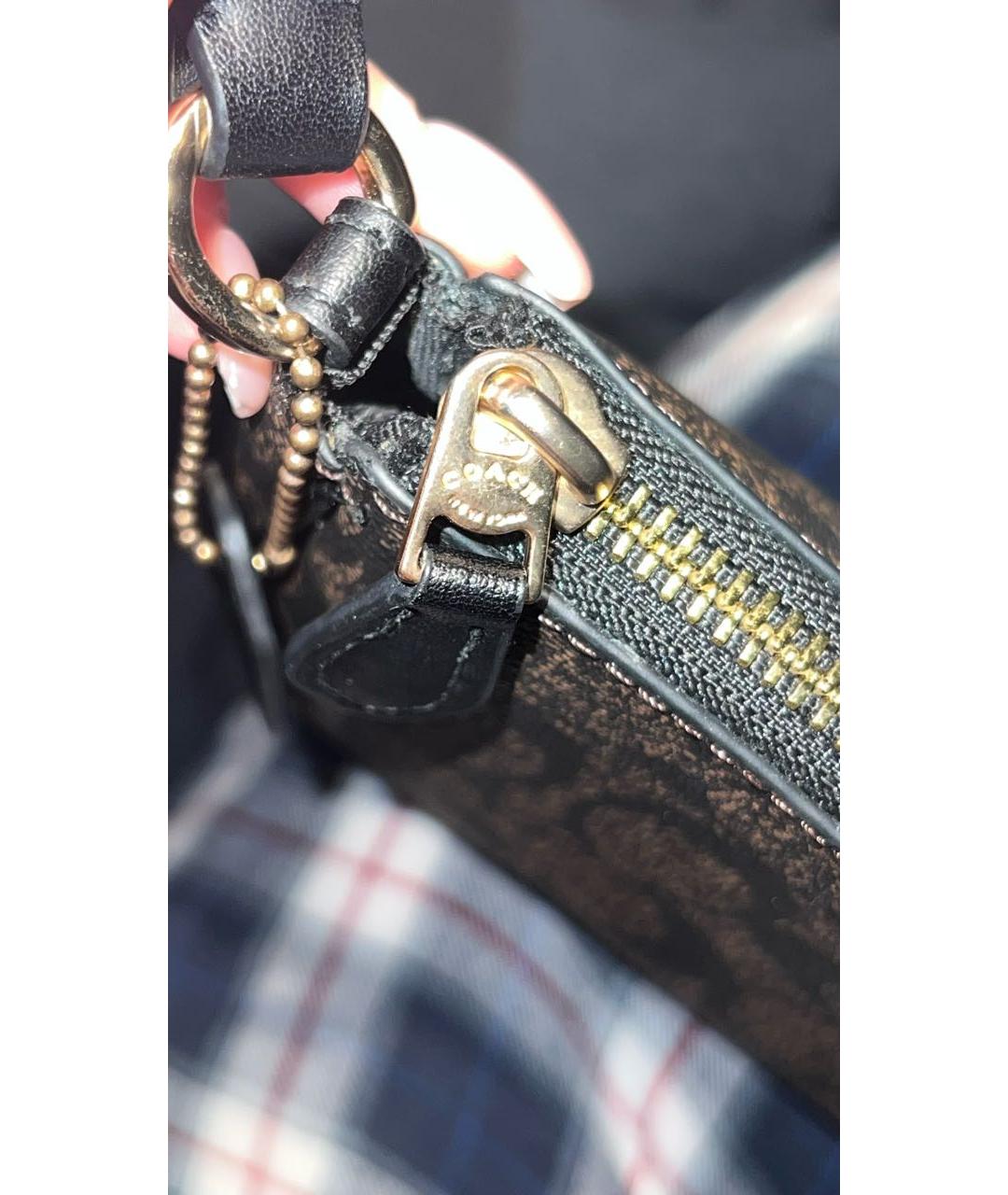 COACH Коричневая сумка с короткими ручками, фото 4