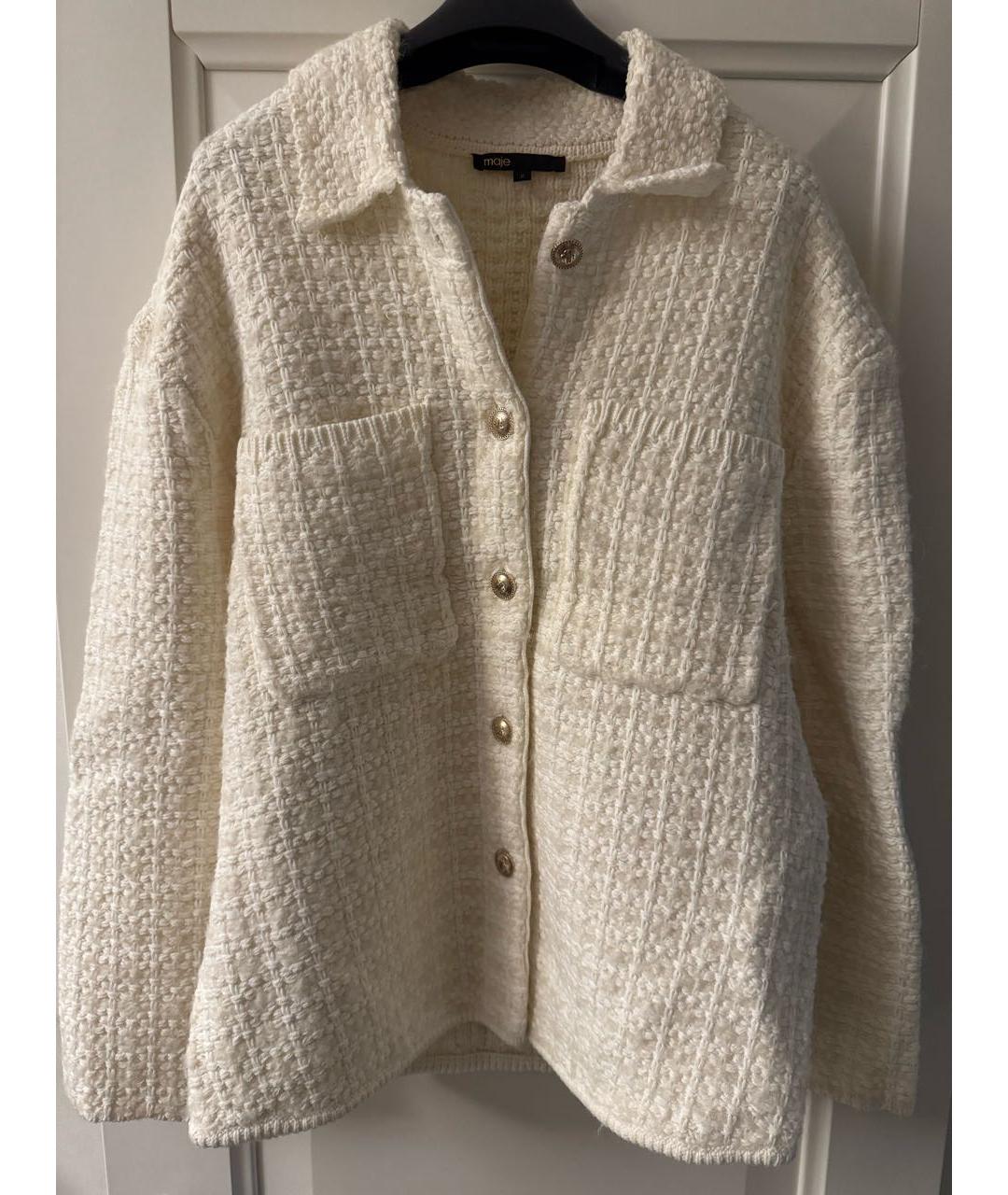 MAJE Белый шерстяной кардиган, фото 7