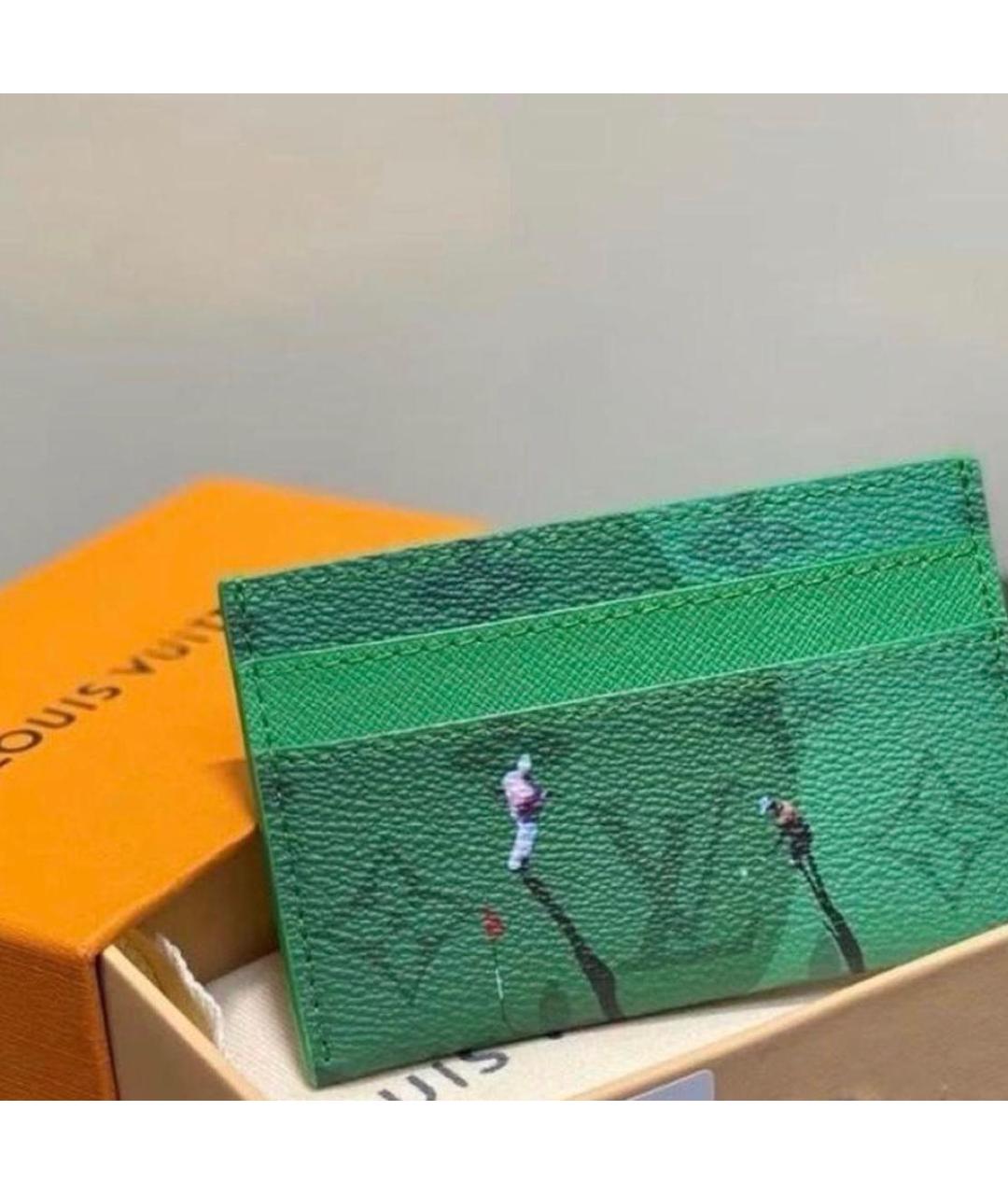 LOUIS VUITTON Зеленый кардхолдер, фото 3