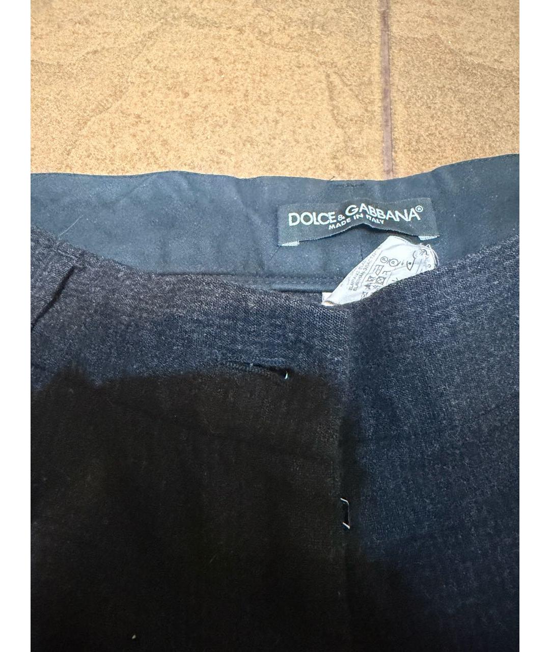 DOLCE&GABBANA Черные шерстяные брюки широкие, фото 4