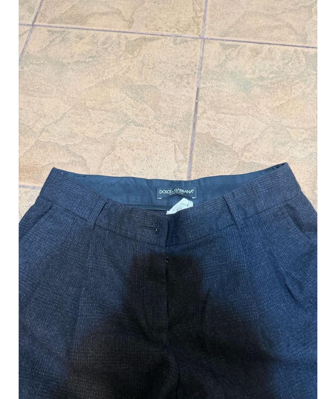 DOLCE&GABBANA Черные шерстяные брюки широкие, фото 3