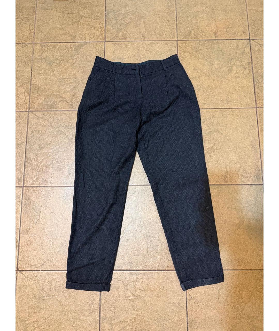 DOLCE&GABBANA Черные шерстяные брюки широкие, фото 7