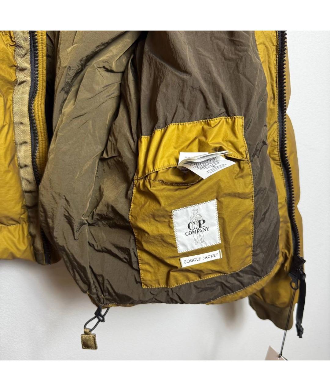 CP COMPANY Горчичный полиэстеровый пуховик, фото 7