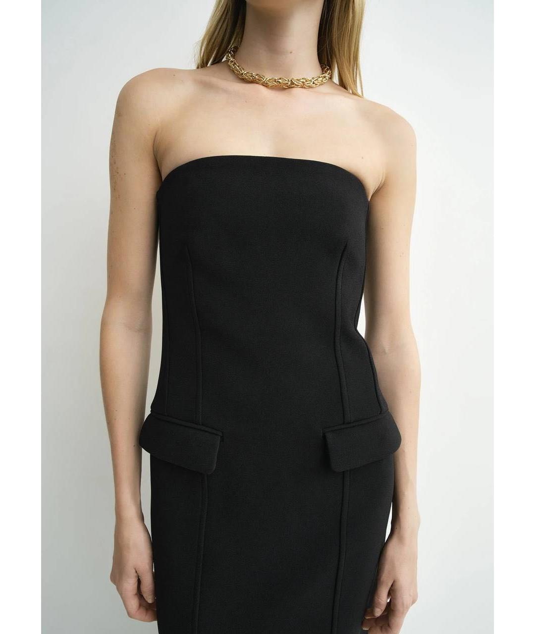 TOTEME Черное хлопковое коктейльное платье, фото 4