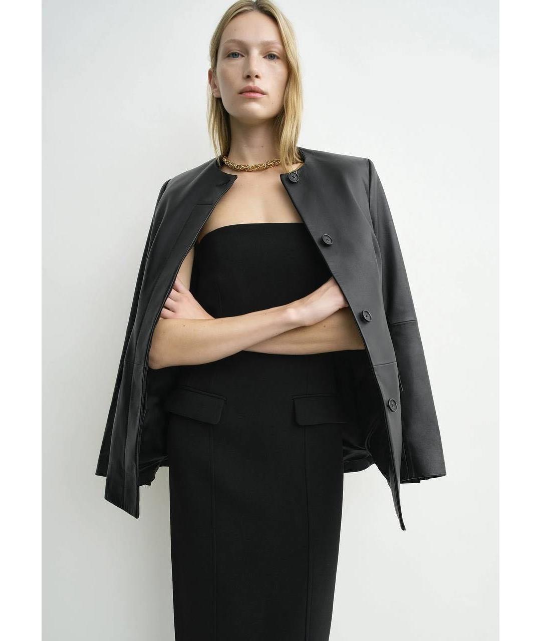 TOTEME Черное хлопковое коктейльное платье, фото 3