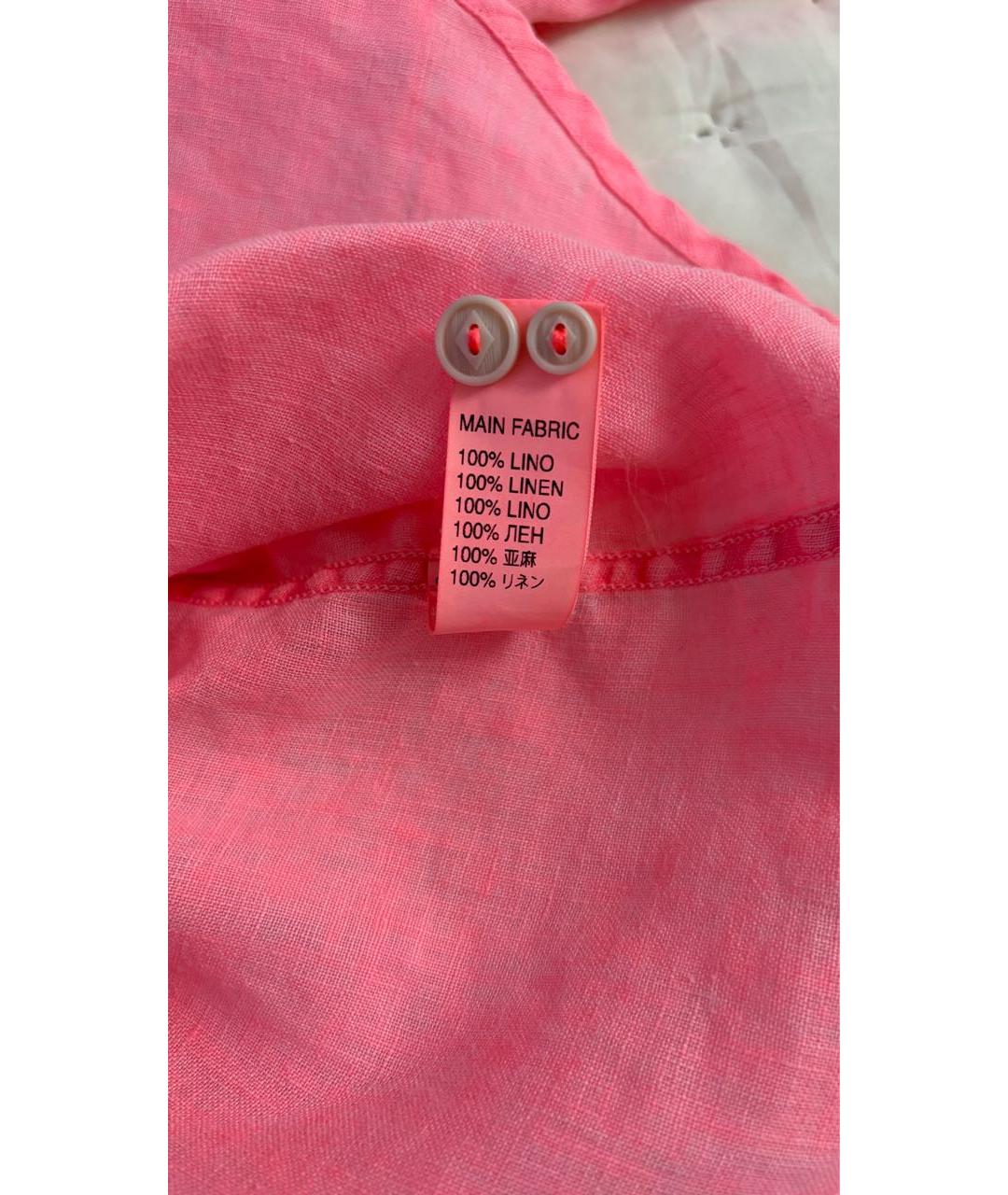 MC2 SAINT BARTH Розовая льняная кэжуал рубашка, фото 8