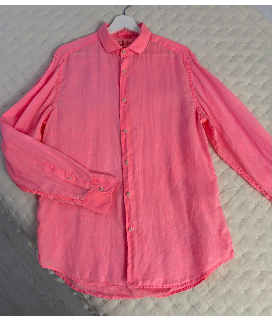 MC2 SAINT BARTH Розовая льняная кэжуал рубашка, фото 5