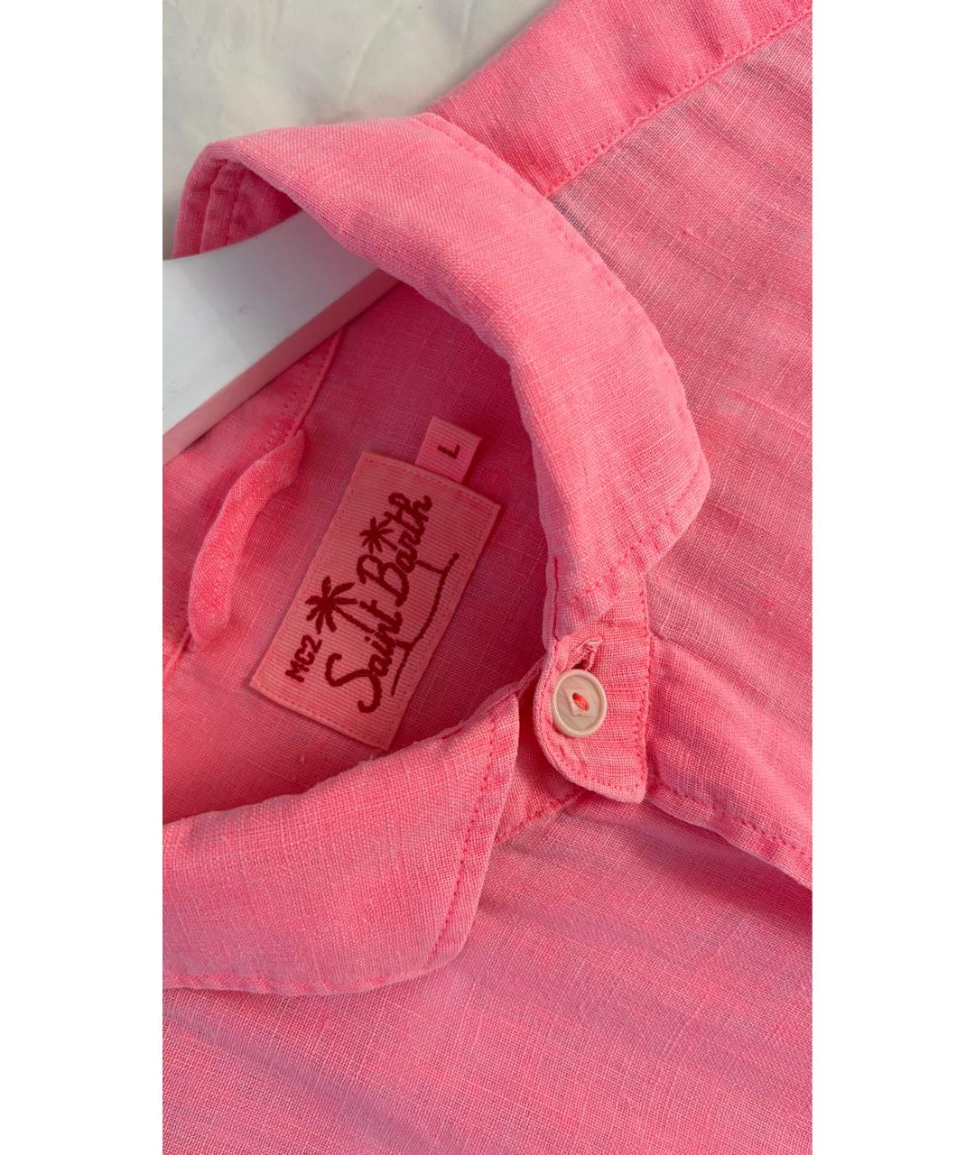 MC2 SAINT BARTH Розовая льняная кэжуал рубашка, фото 3