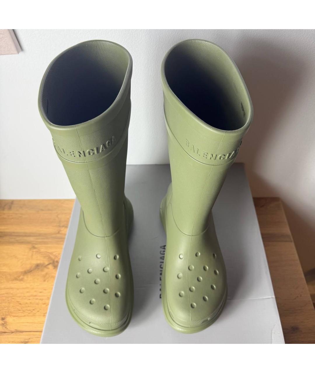 BALENCIAGA Хаки резиновые сандалии, фото 2