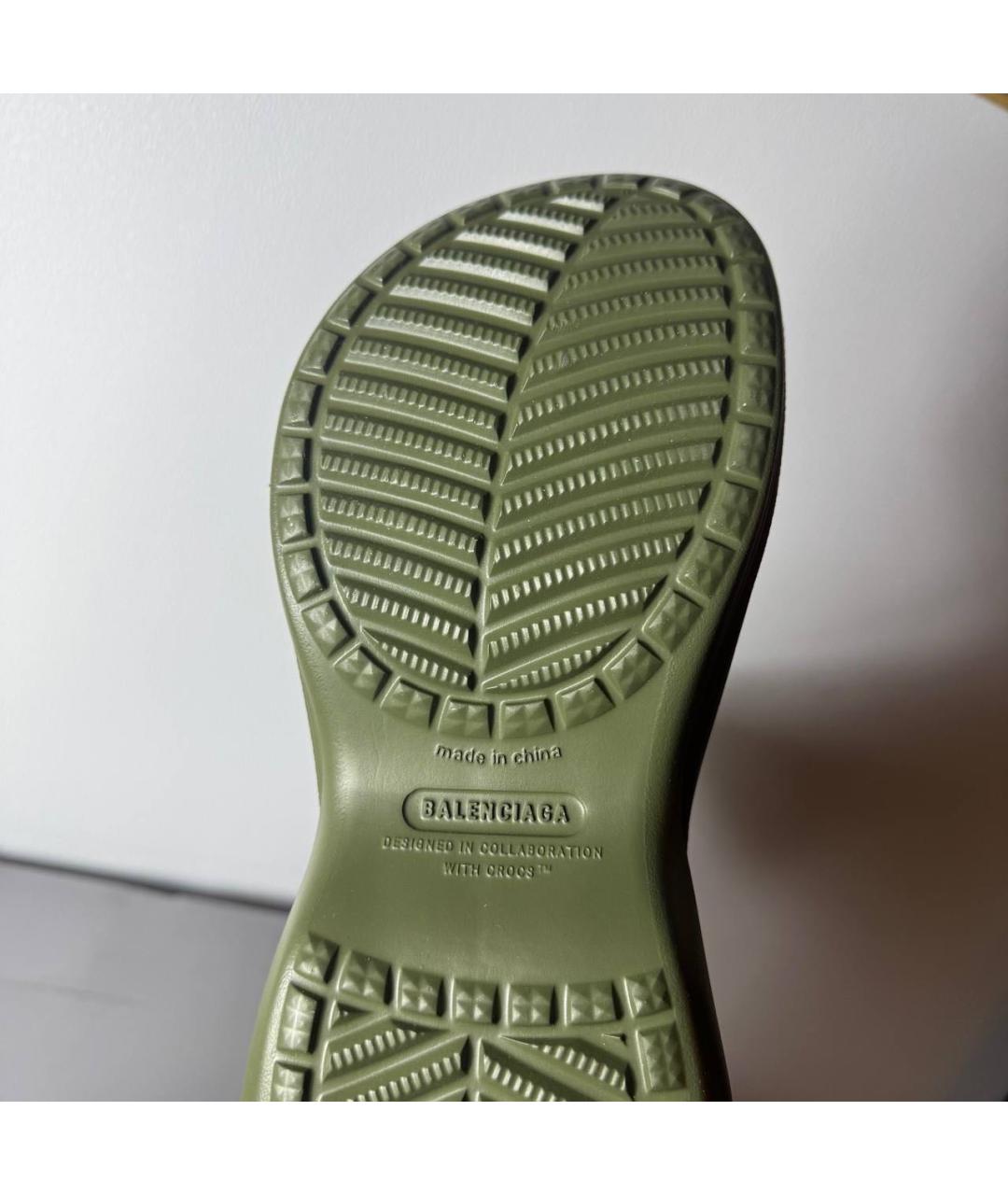BALENCIAGA Хаки резиновые сандалии, фото 5