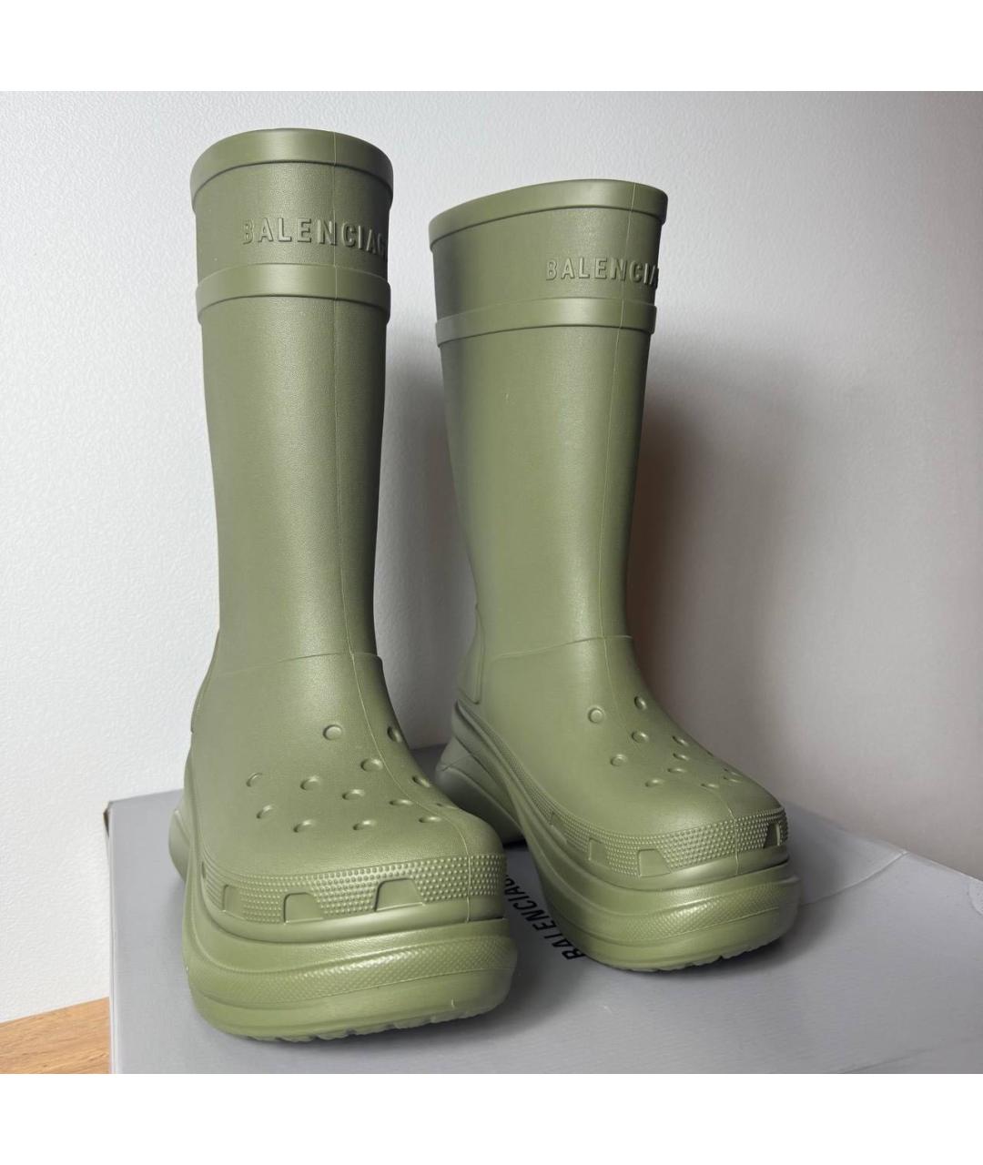 BALENCIAGA Хаки резиновые сандалии, фото 3