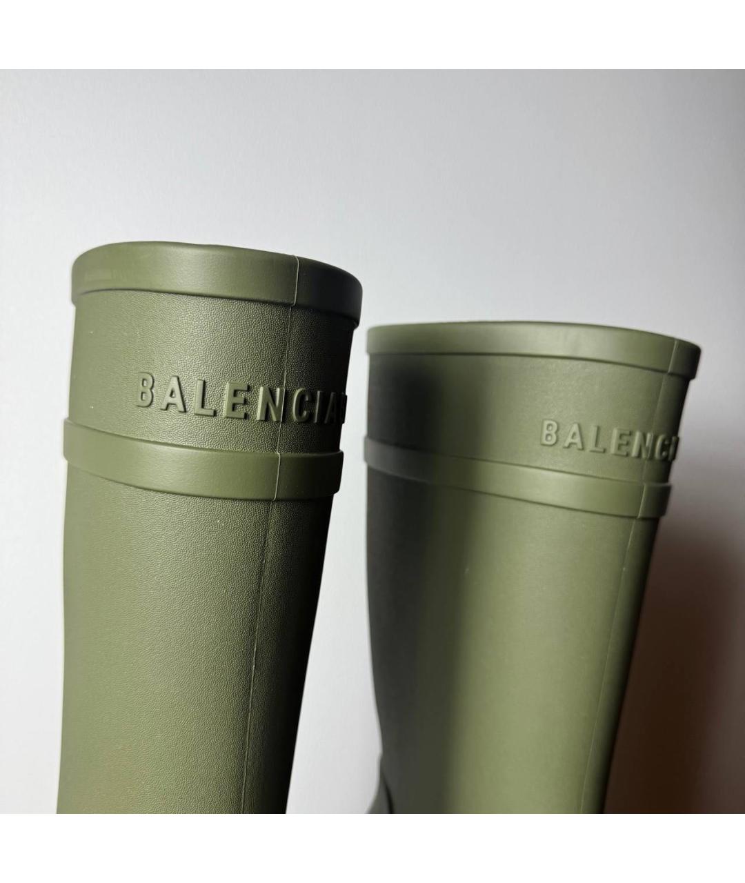 BALENCIAGA Хаки резиновые сандалии, фото 7