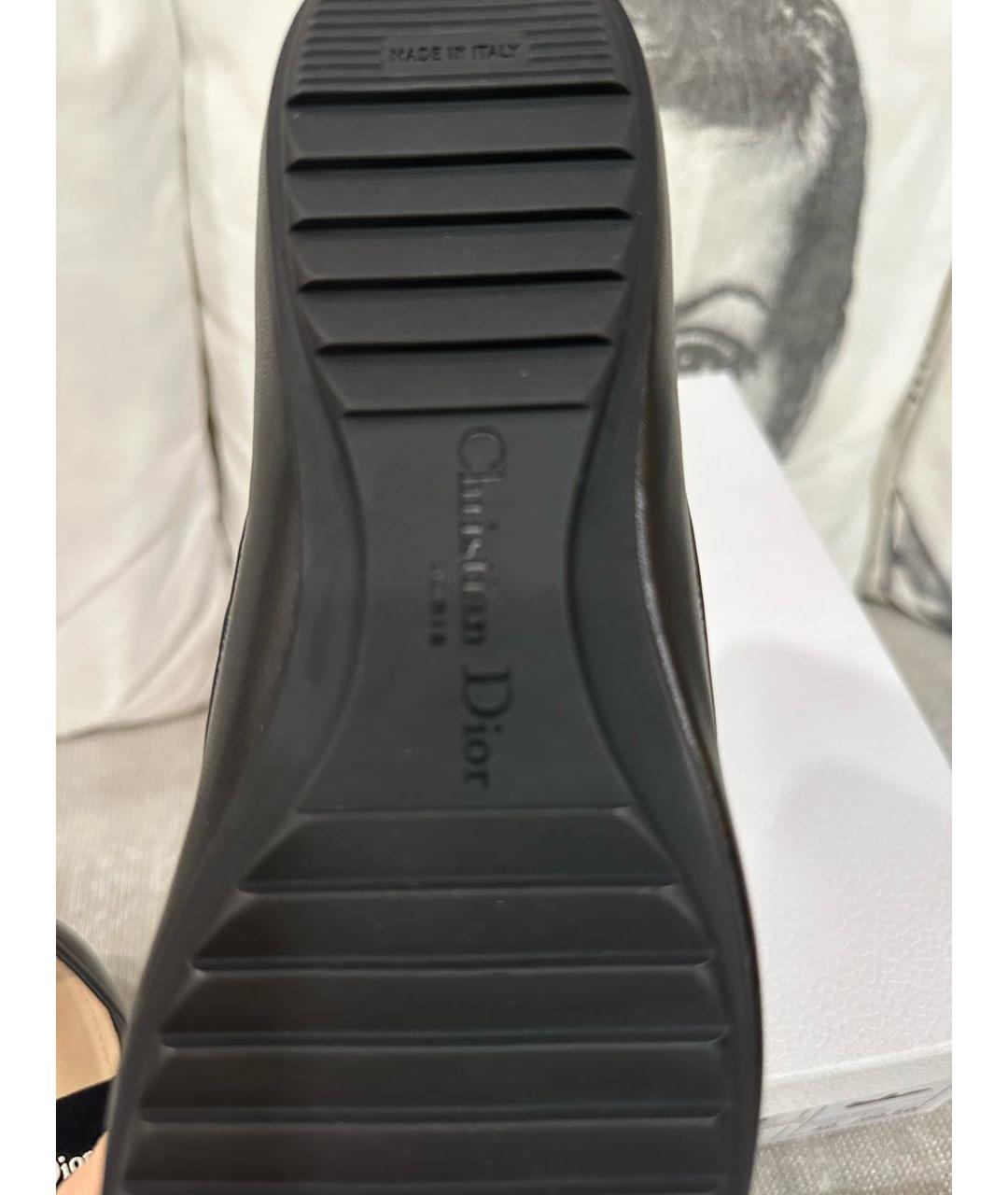 CHRISTIAN DIOR Черные кожаные балетки, фото 8