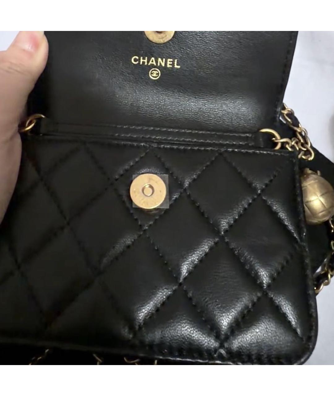 CHANEL Черная кожаная сумка через плечо, фото 4