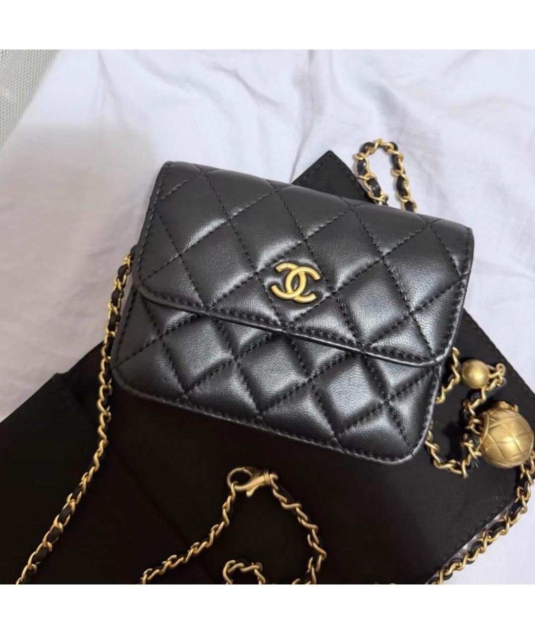 CHANEL Черная кожаная сумка через плечо, фото 2