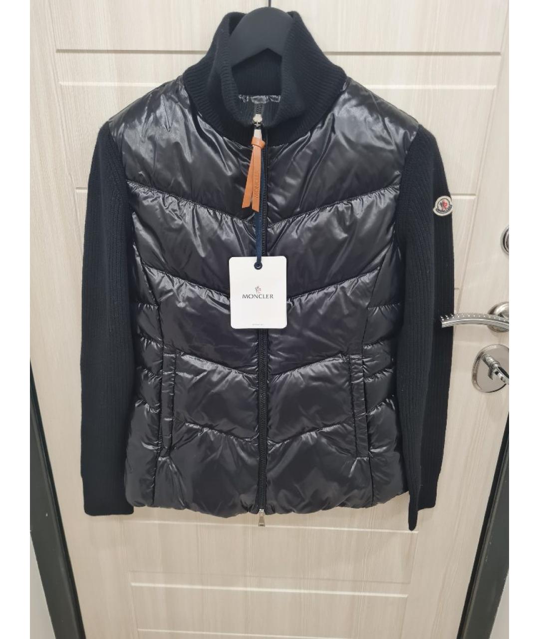 MONCLER Черный полиамидовый пуховик, фото 8