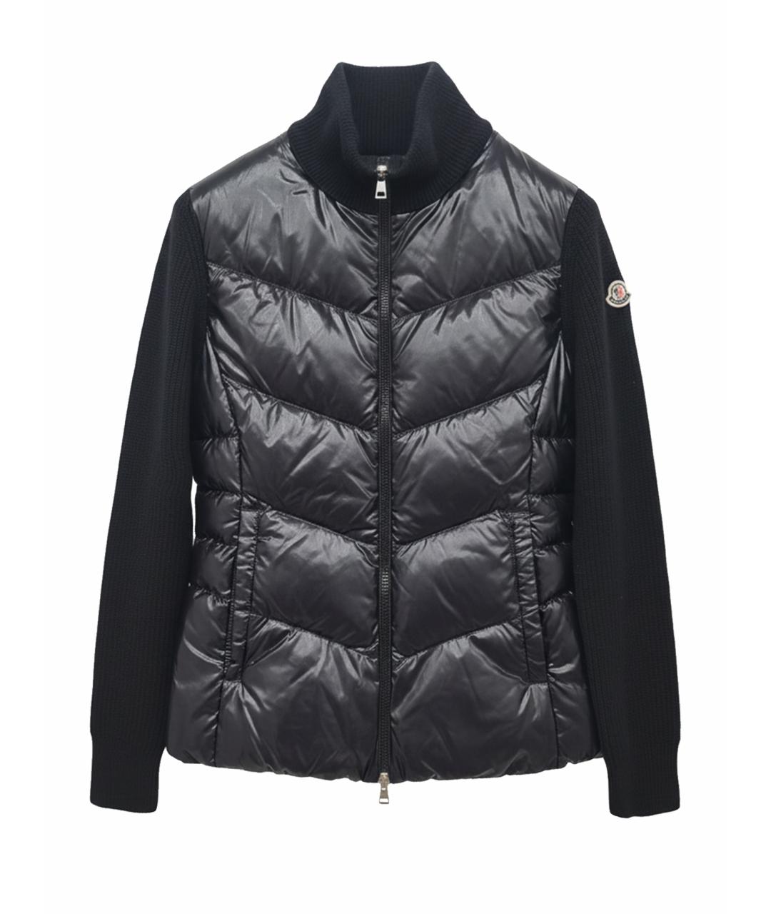 MONCLER Черный полиамидовый пуховик, фото 1