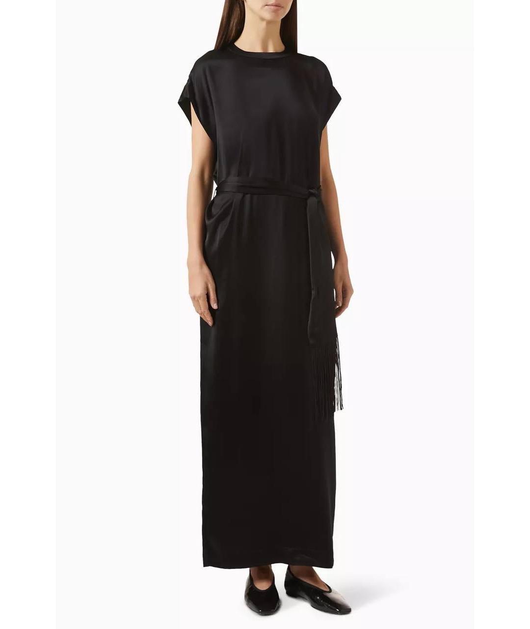 TOTEME Черное шелковое повседневное платье, фото 2