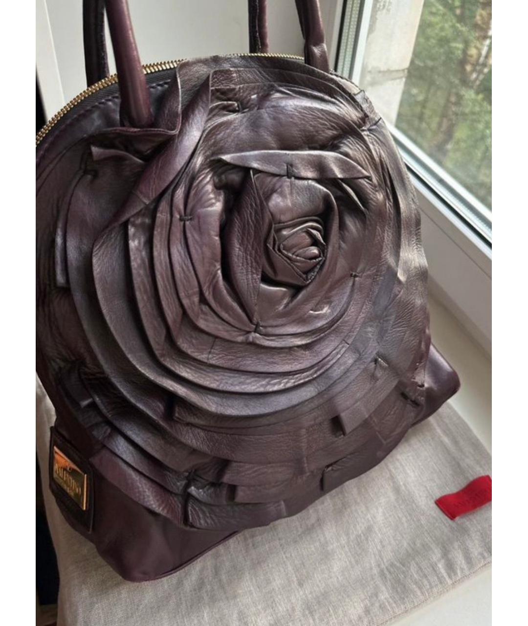 VALENTINO Фиолетовая кожаная сумка через плечо, фото 8