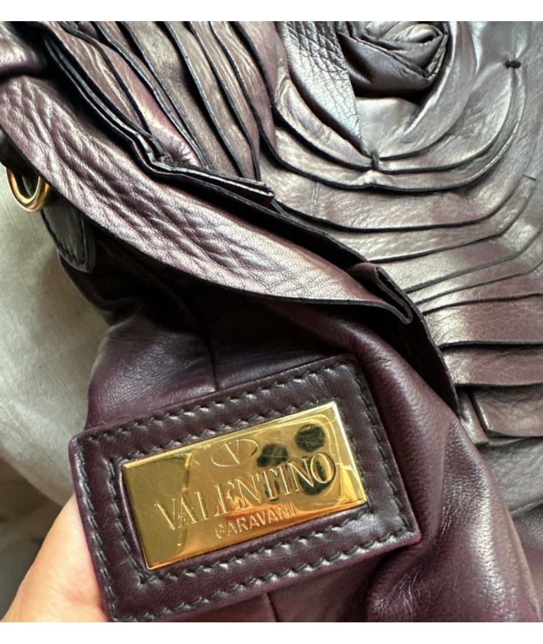 VALENTINO Фиолетовая кожаная сумка через плечо, фото 3