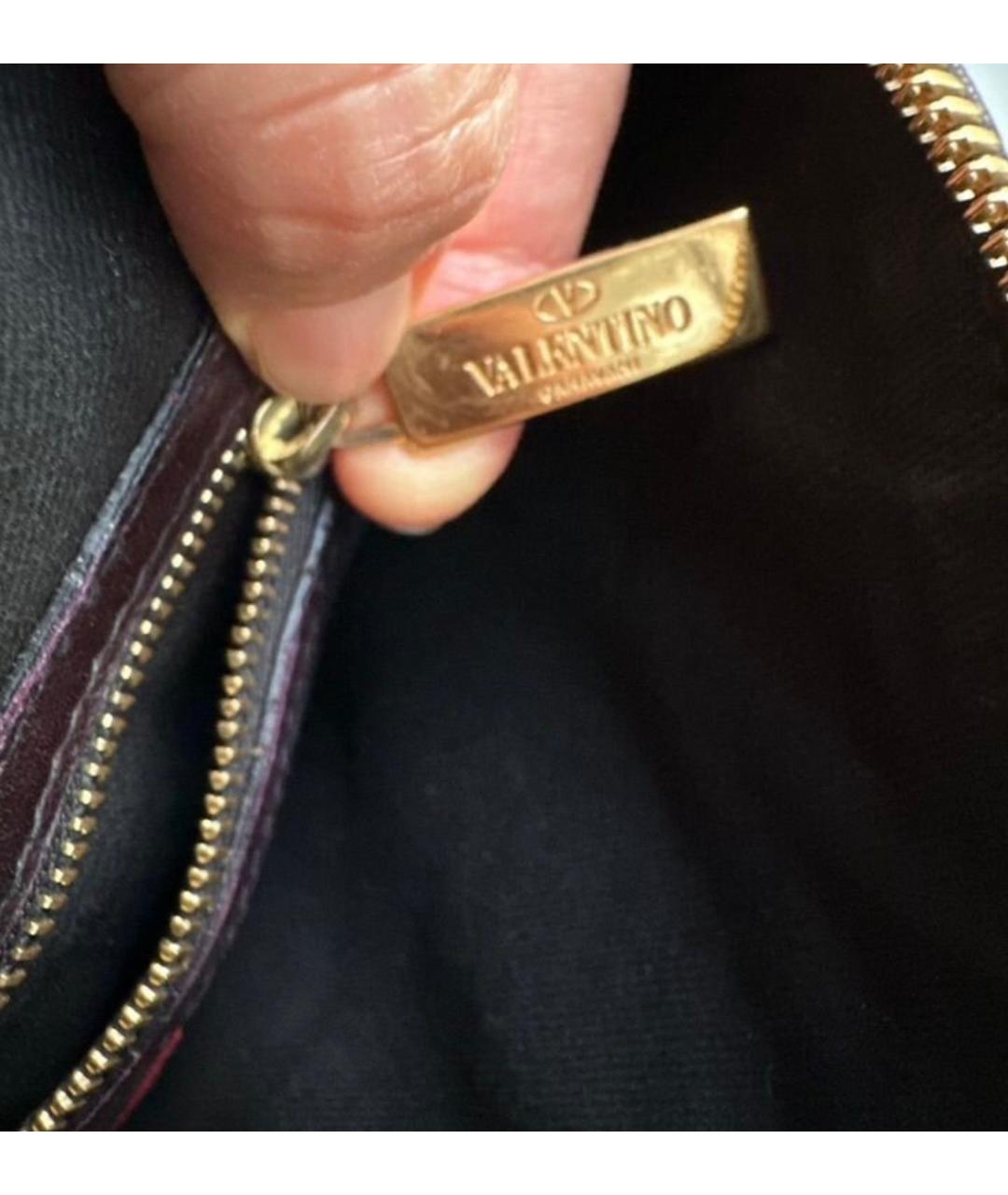 VALENTINO Фиолетовая кожаная сумка через плечо, фото 6