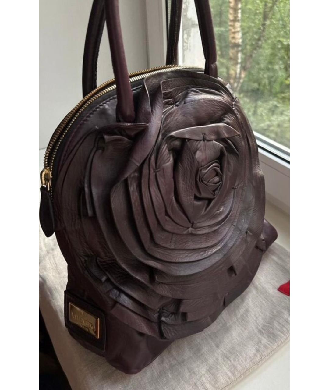 VALENTINO Фиолетовая кожаная сумка через плечо, фото 2