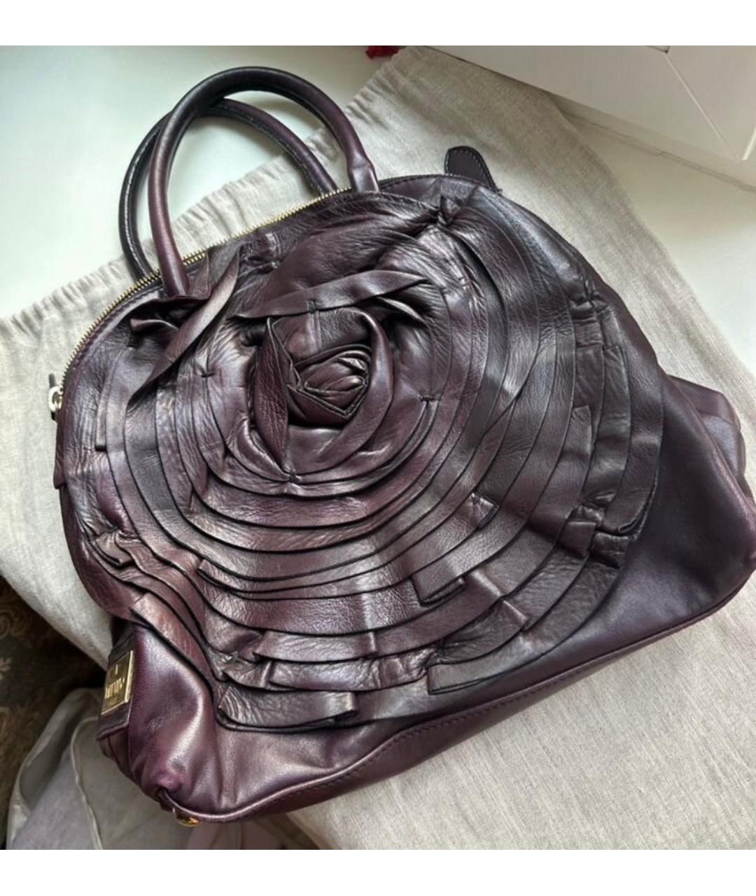VALENTINO Фиолетовая кожаная сумка через плечо, фото 9