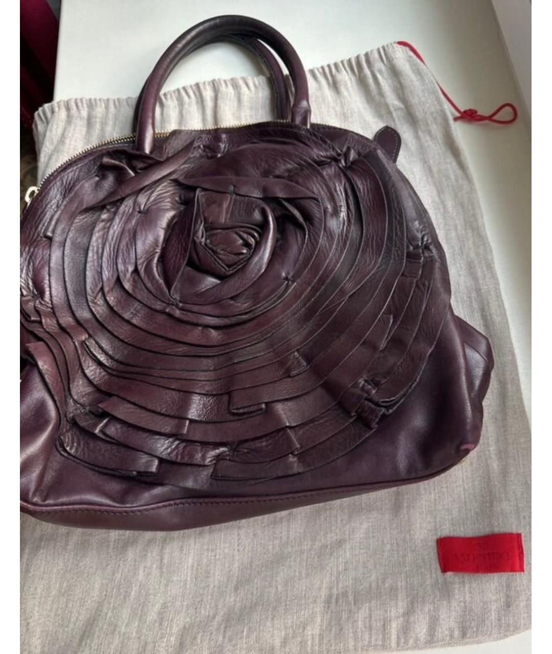 VALENTINO Фиолетовая кожаная сумка через плечо, фото 5
