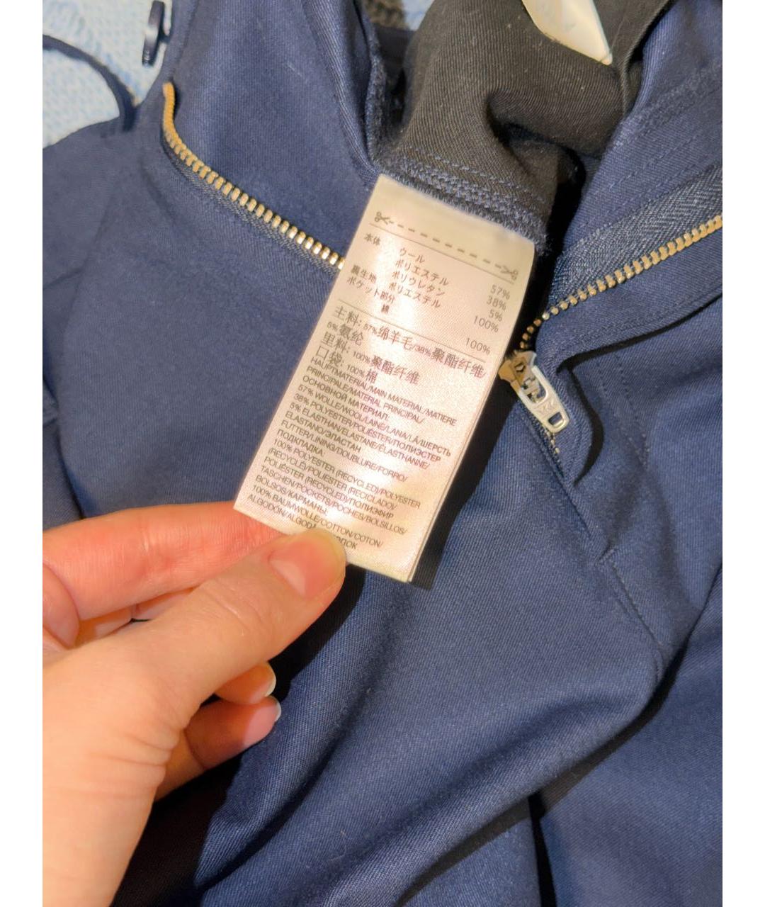Y-3 Темно-синие шерстяные брюки широкие, фото 8