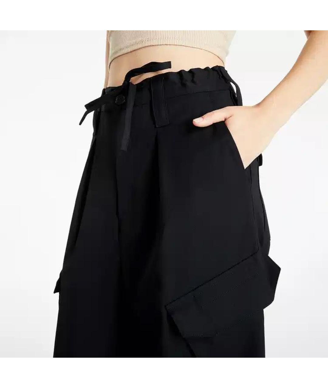 Y-3 Темно-синие шерстяные брюки широкие, фото 4