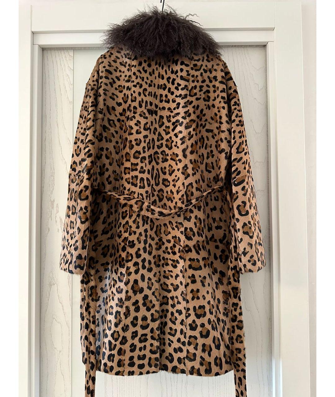 SIMONETTA RAVIZZA Коричневая меховая шуба, фото 3