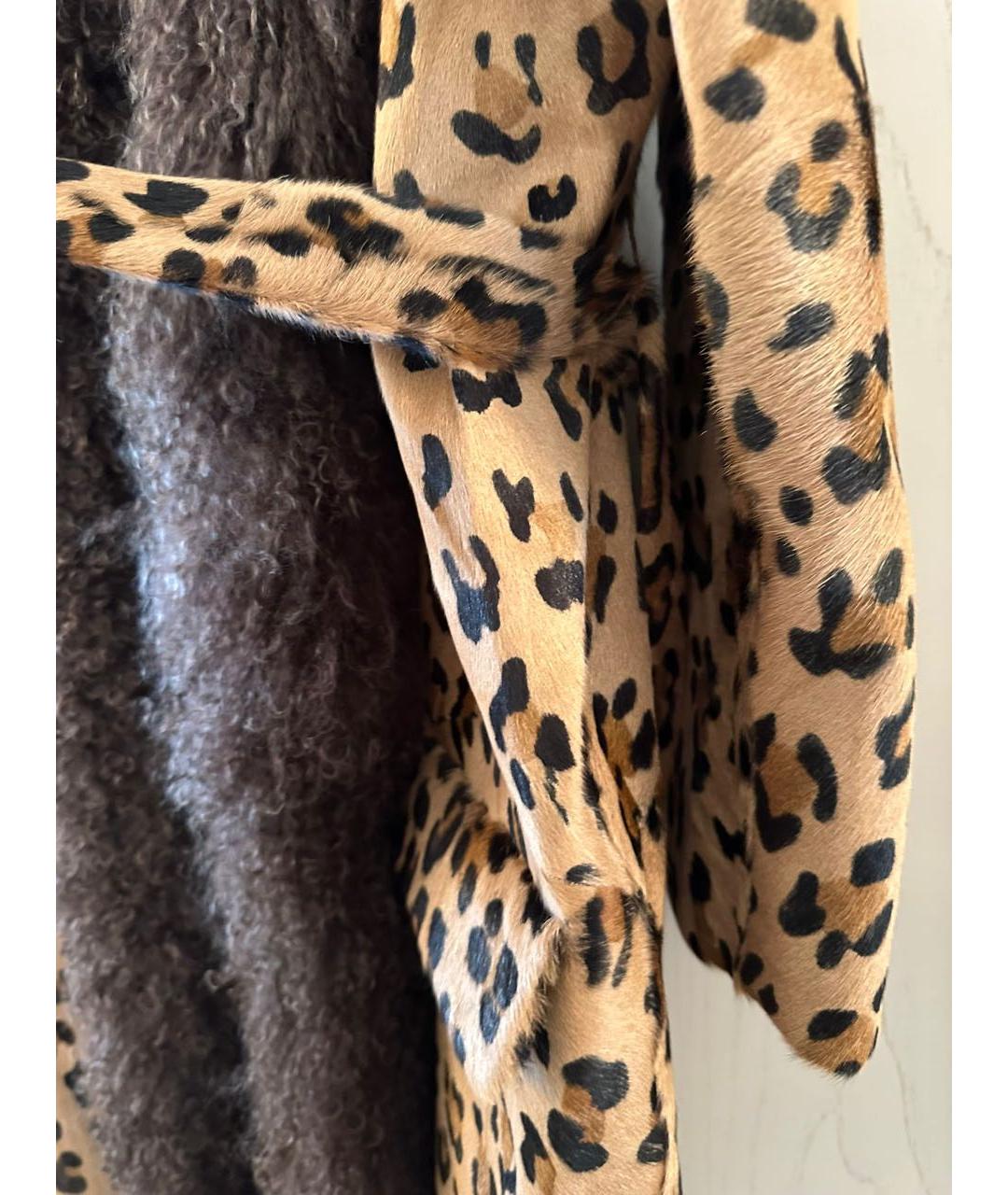 SIMONETTA RAVIZZA Коричневая меховая шуба, фото 4