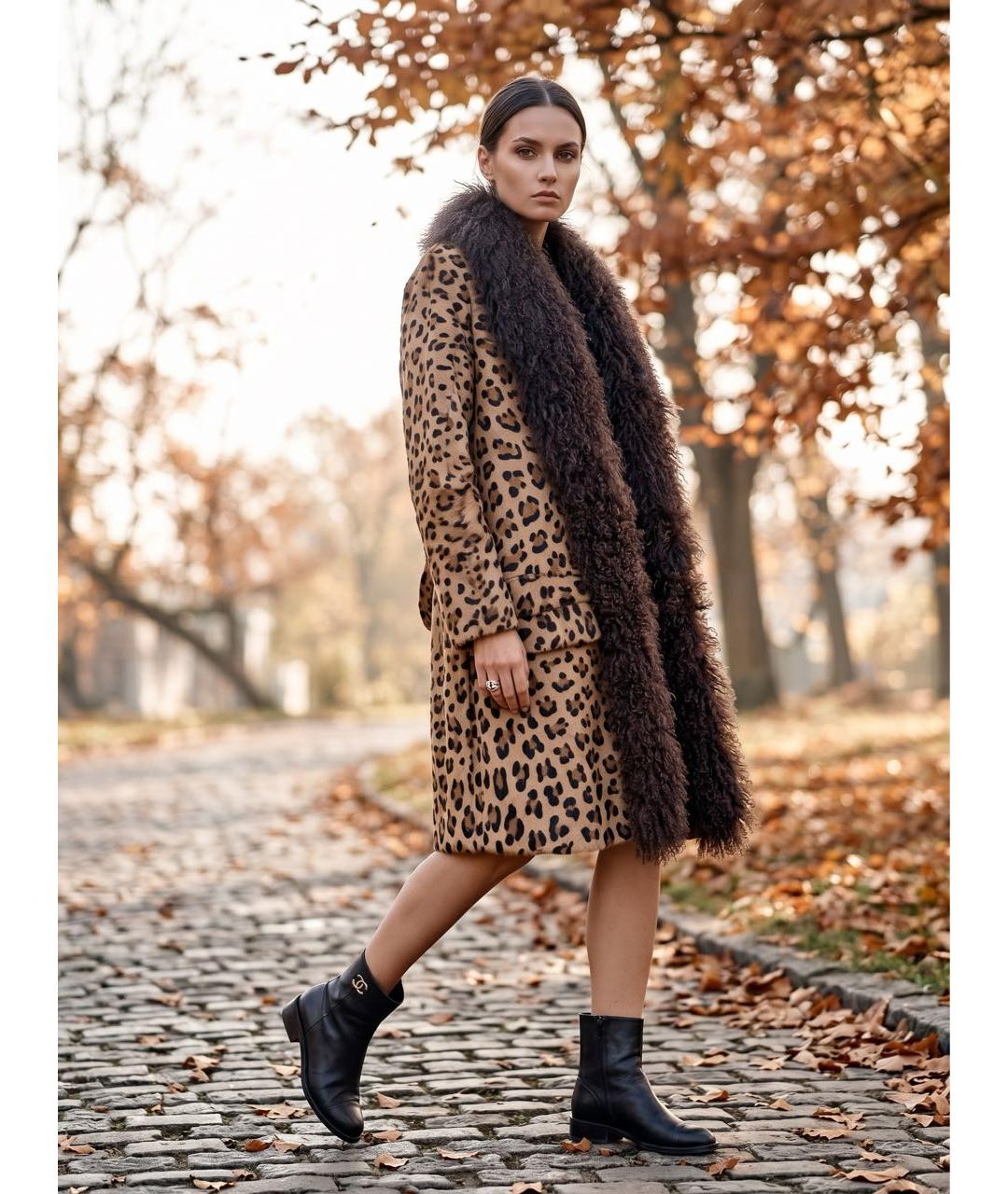 SIMONETTA RAVIZZA Коричневая меховая шуба, фото 7