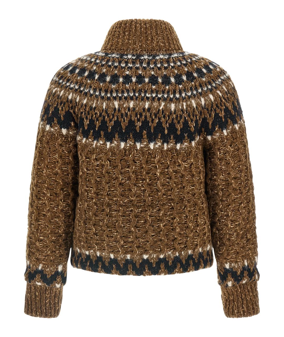 MONCLER GRENOBLE Коричневый шерстяной джемпер / свитер, фото 2