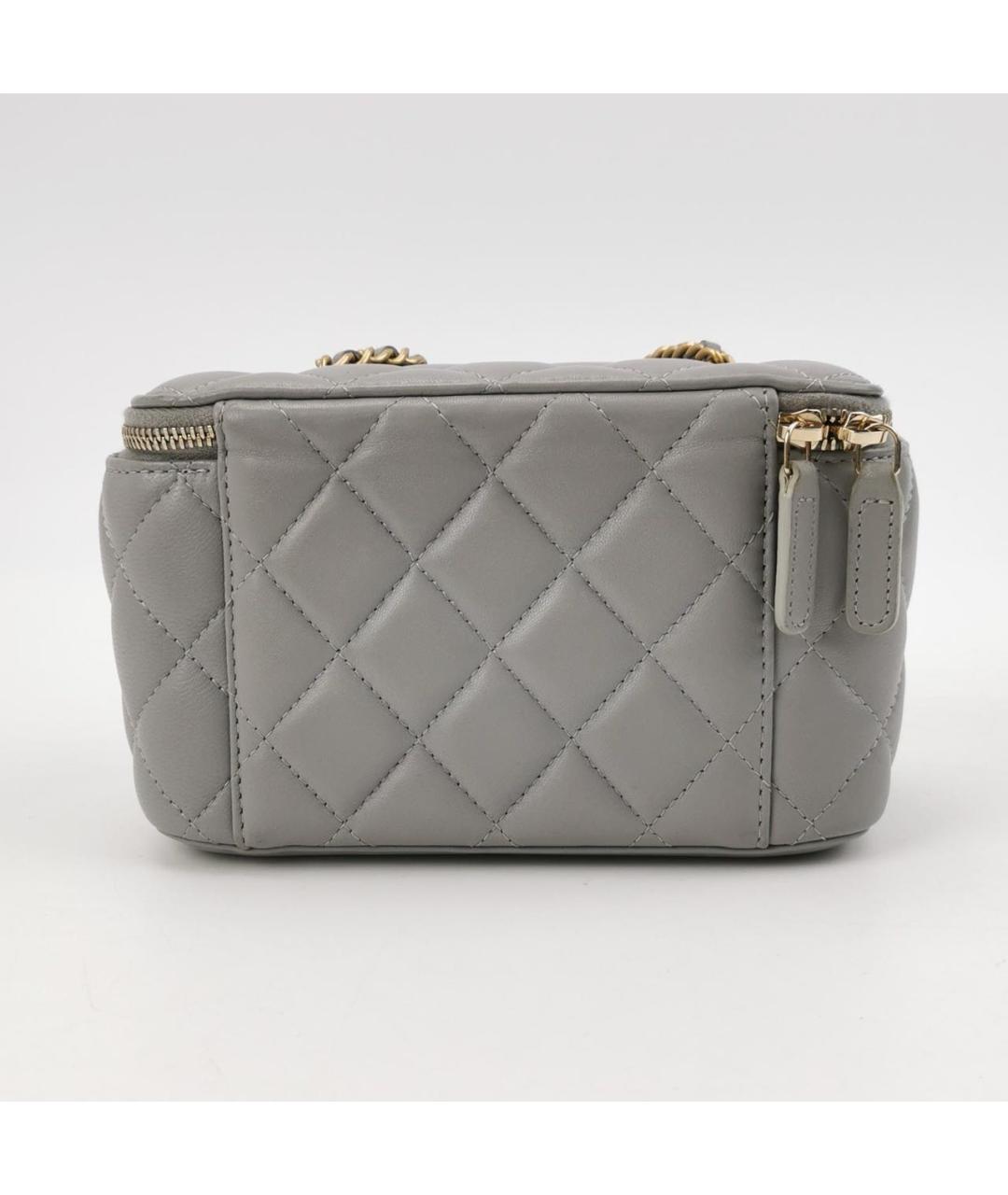 CHANEL Серая кожаная сумка через плечо, фото 5