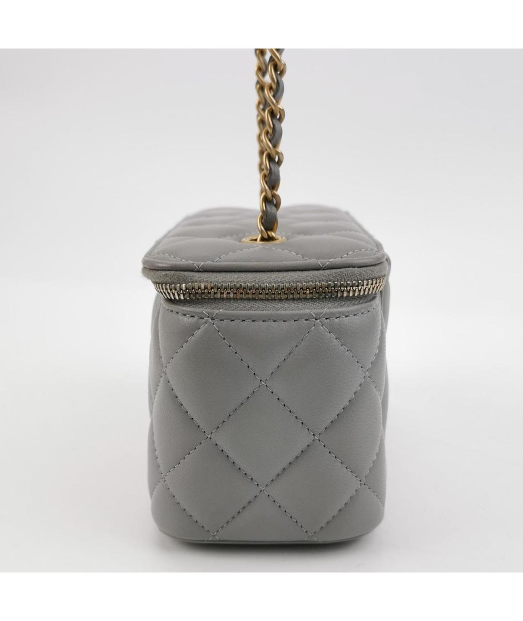 CHANEL Серая кожаная сумка через плечо, фото 4