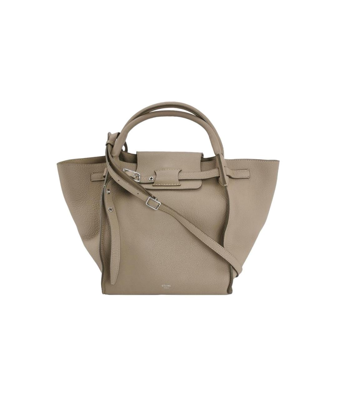 CELINE Бежевая кожаная сумка через плечо, фото 7